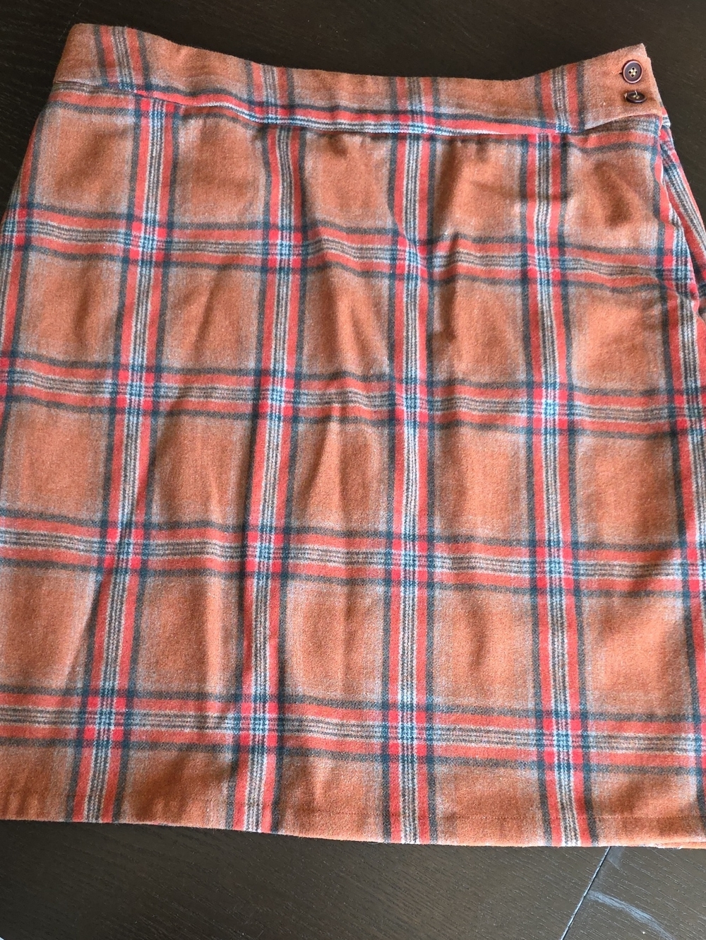 Plaid Mini Skirt in Rust and Black